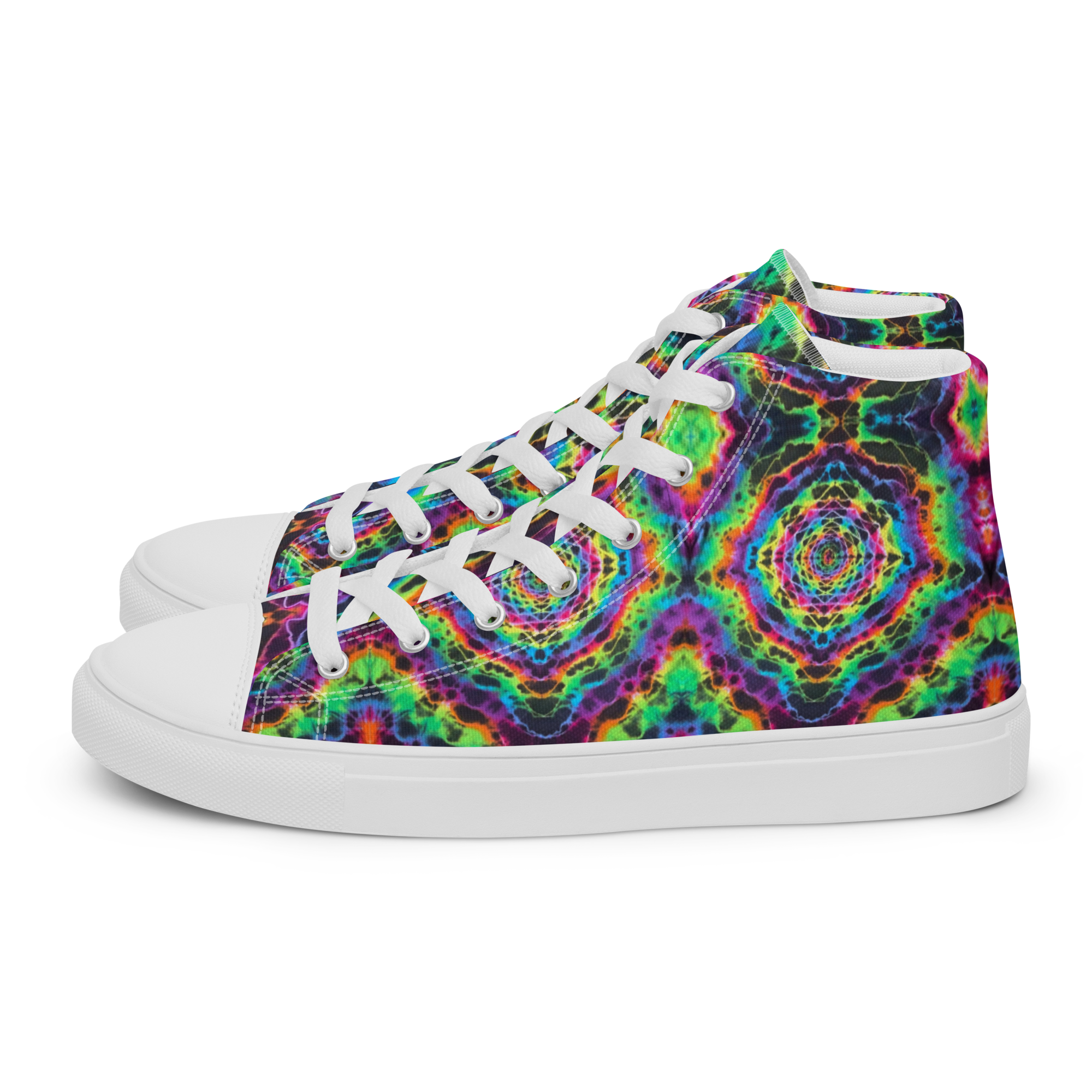 Tie Dye High Top Canvas Shoes | Intriguing Iridescent (mens)